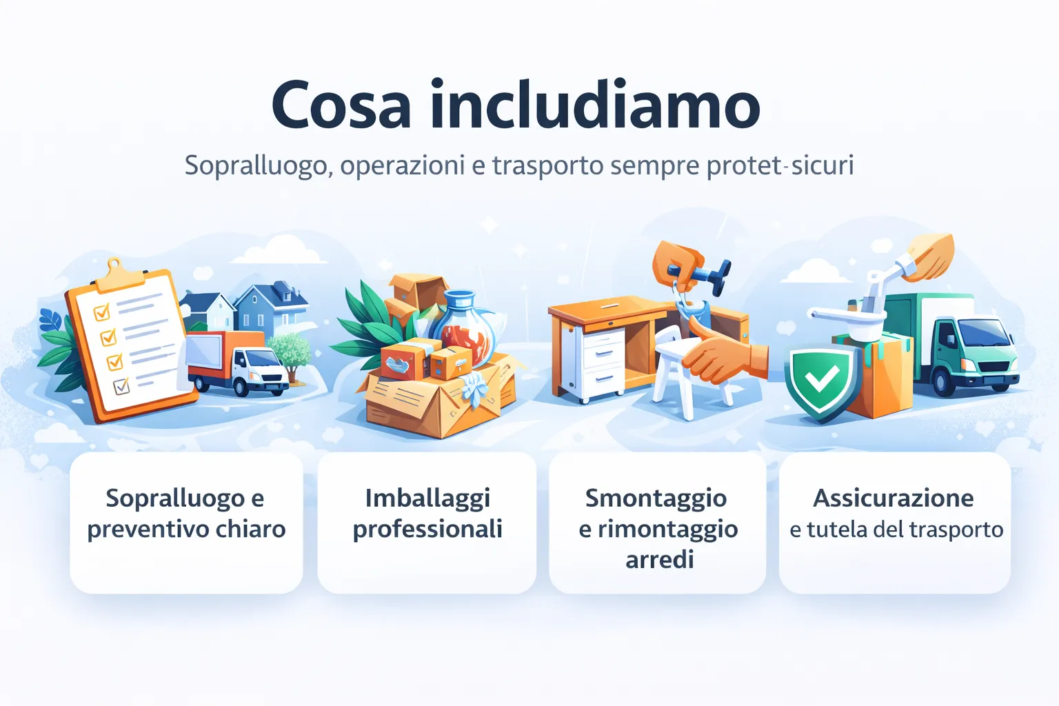 Cosa includiamo nei servizi MC Traslochi